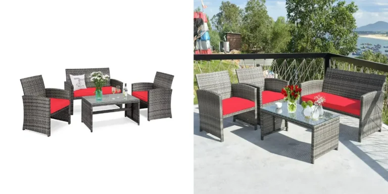 Costway 4 Piece Patio Rattan Conversation Set – Now 134.99 Save 224.01