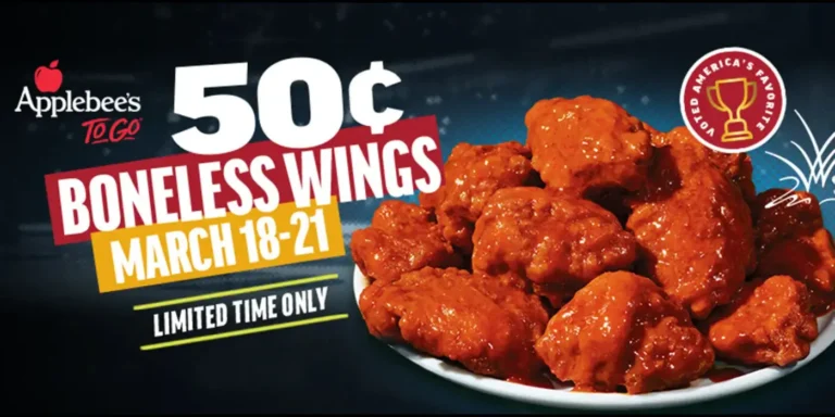 50¢ Boneless Wings At Applebee’s – March 18–21, 2025! 2025