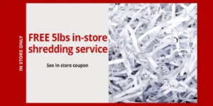 Free 5Lbs In-Store Shredding Service At Office Depot