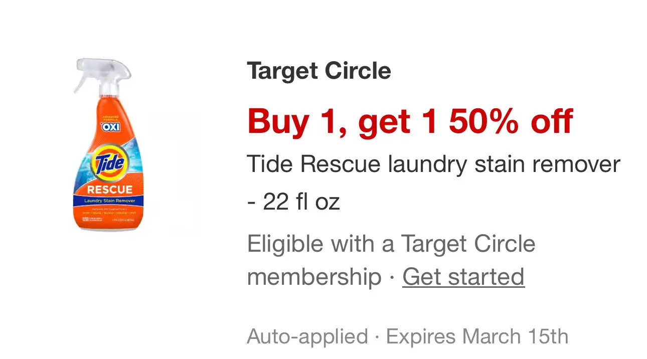 Two Free Tide Rescue Stain Removers After Offers (W/Ibotta And Target Coupon)