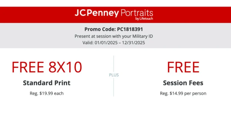 Free 8X10 Standard Print At Jcpenney Portraits For Military Members