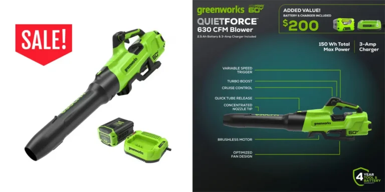 Greenworks 60V 630 Cfm Leaf Blower Now $164 At Walmart (Reg. $198)