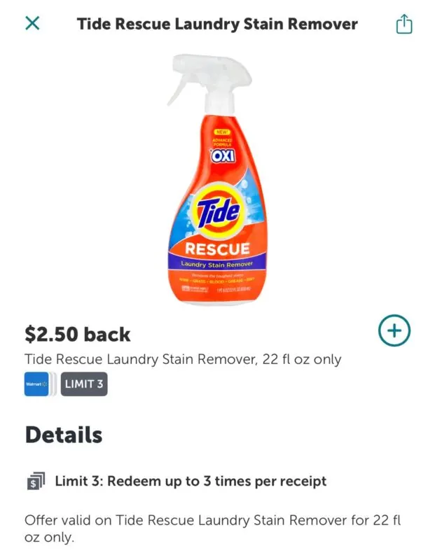 Two Free Tide Rescue Stain Removers After Offers (W/Ibotta And Target Coupon)