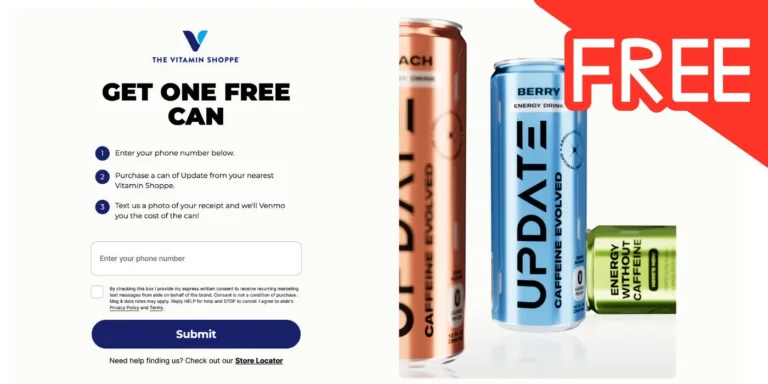 Free Update Energy Drink At Vitamin Shoppe After Cash Back 2025