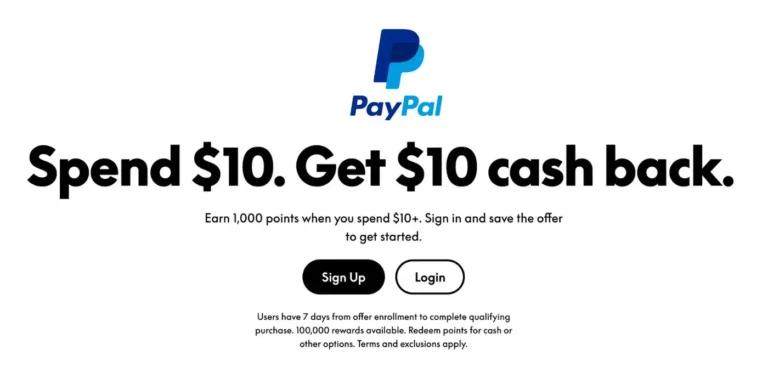 Spend $10, Get $10 Cash Back With Paypal