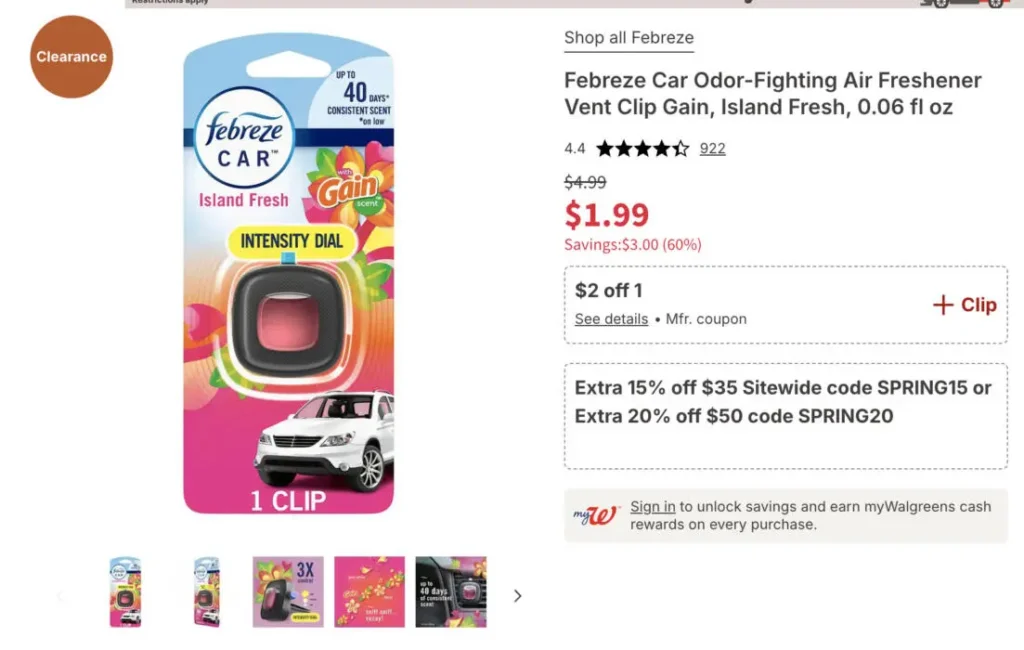 Get a FREE Febreze Car Vent Clip at Walgreens – Reg. $5! 2 Screenshot 2025 04 28 at 9.24.35 AM