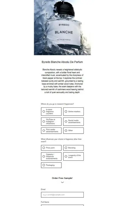 Free Byredo Blanche Absolu De Parfum Sample From Sopost! Free Byredo Blanche Absolu De Parfum Sample From Sopost!