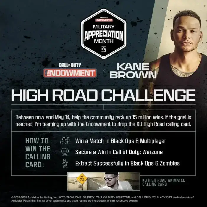 FREE Call of Duty Kane Brown "KB High Road" Calling Card – Black Ops 6