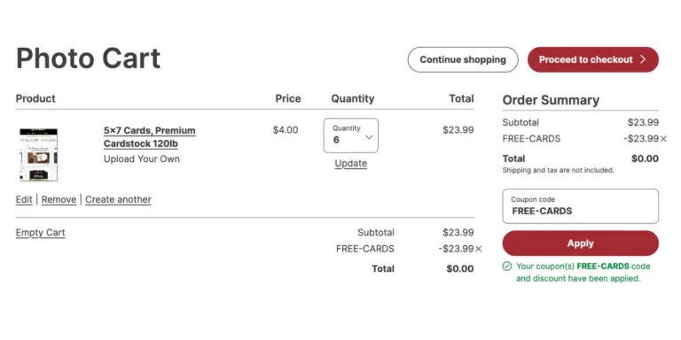6 free cards walgreens
