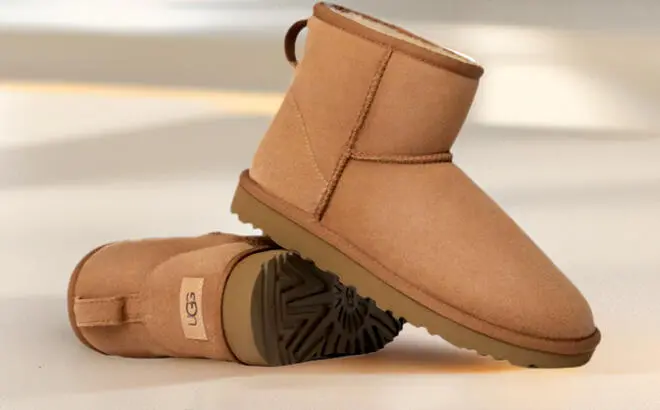 A pair of UGG Womens Classic Mini Boots