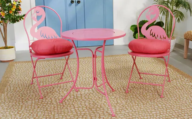 Improvements Shaped Bistro 3 Piece Set in Flamingo COlor