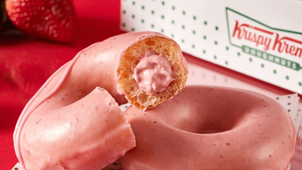 Hot New Fast Food Drops You Might of Missed this month 6 Krispy Kreme Strawberry Glazed