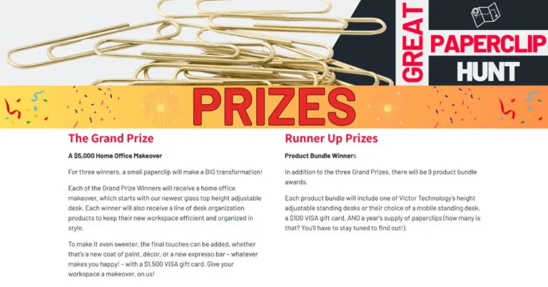 Victor Technology Great Paperclip Hunt Sweepstakes