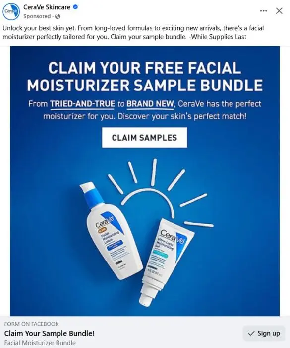 Possible Free CeraVe Facial Moisturizer Sample Bundle 3 ee cerave skincare sample bundle