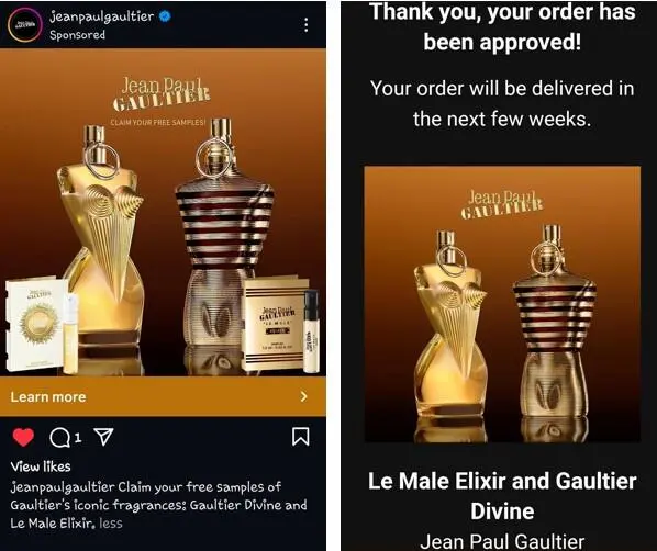 Possible Free Jean Paul Gaultier Divine & Le Male Elixir Fragrance Samples 2 free jean paul gaultier divine le male samples