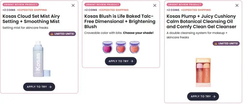 Free Kosas Makeup Products from PinchMe 2 free kosas makeup