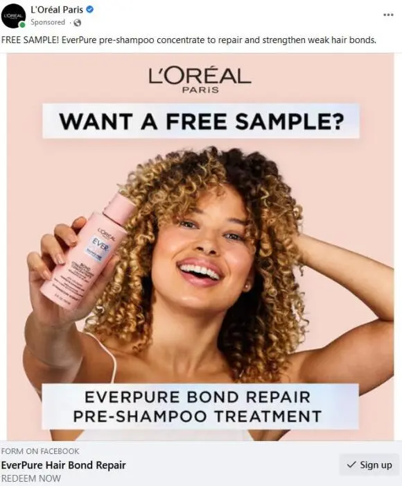 Possible FREE L’Oréal Everpure Bond Strengthening Pre-Shampoo Treatment Samples