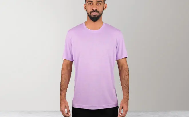 A Person Wearing Athletic Works Mens Performance Jersey Tee