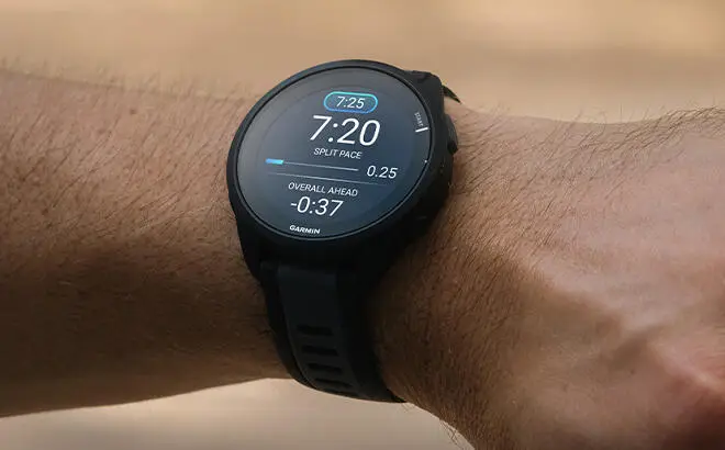 A Person Wearing the Garmin Forerunner 165 Running Smartwatch