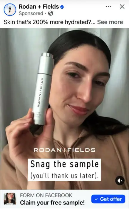 Possible Free Rodan + Fields Hydration Serum Sample 2 Rodan Fields Active Hydration Serum Sample