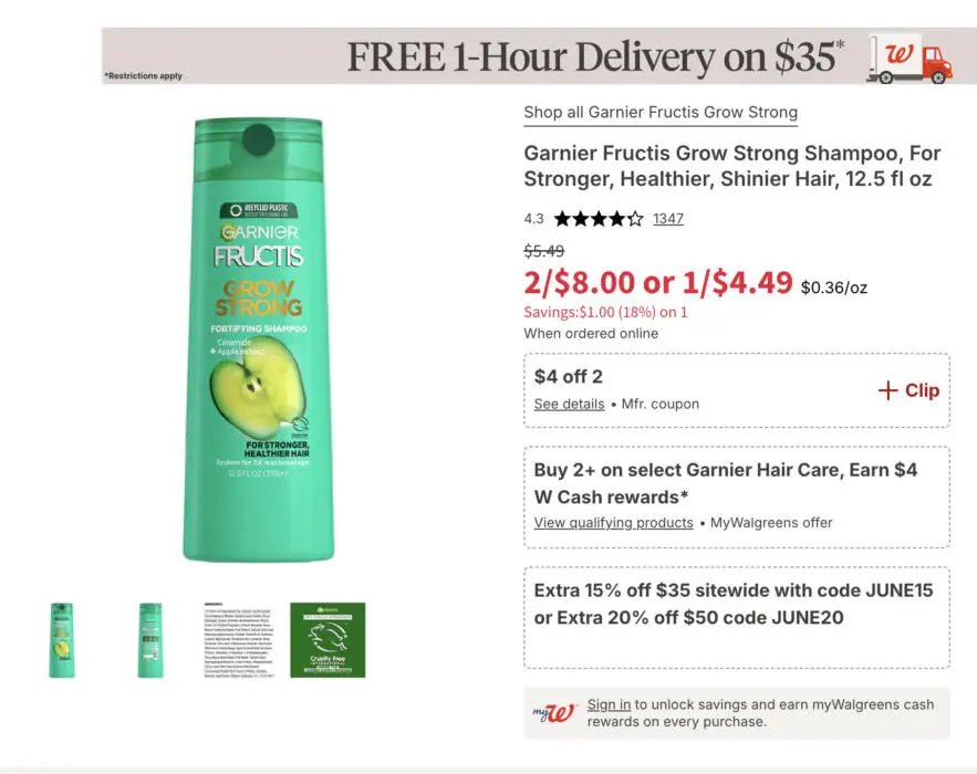 Score TWO FREE Garnier Fructis Hair Care at Walgreens This Week! 3 Screenshot 2025 06 08 at 1.03.05 PM