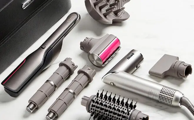 Shark FlexFusion Air Ceramic Multi Styler with Storage Case on the Table