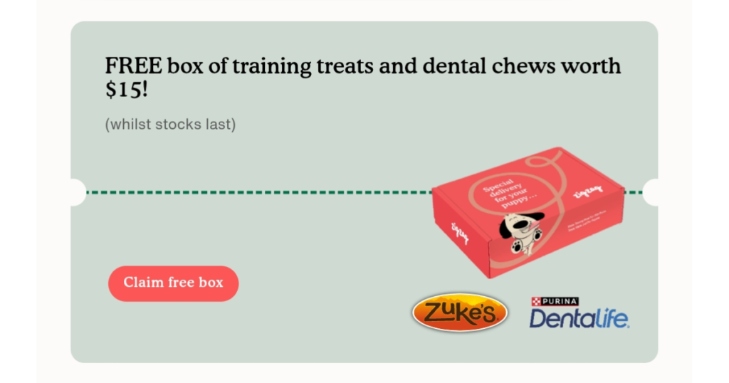 RUN! FREE Dog Treats Box from Zigzag – $15 Value with No Subscription Required 2 Zuke s DentaLife Training Treat Box