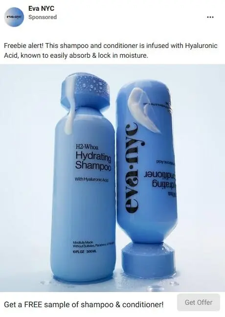 Possible Free Eva NYC Shampoo & Conditioner Samples 2 free eva nyc hydrating shampoo conditioner samples