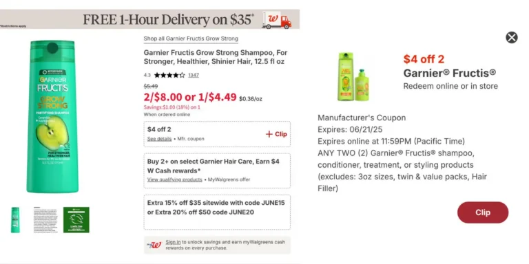 walgreens garnier freebie