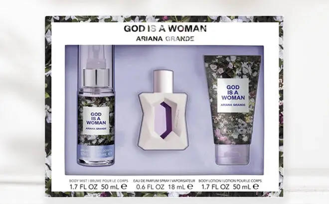 Ariana Grande God Is a Woman Gift Set on a Table