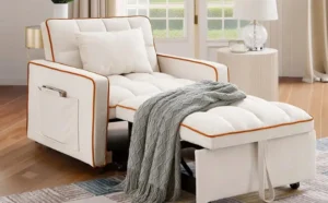Dinosisco 3 in 1 Convertible Chair Bed in beige
