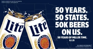 Miller Lite Turns 50 – Free Beers on August 1