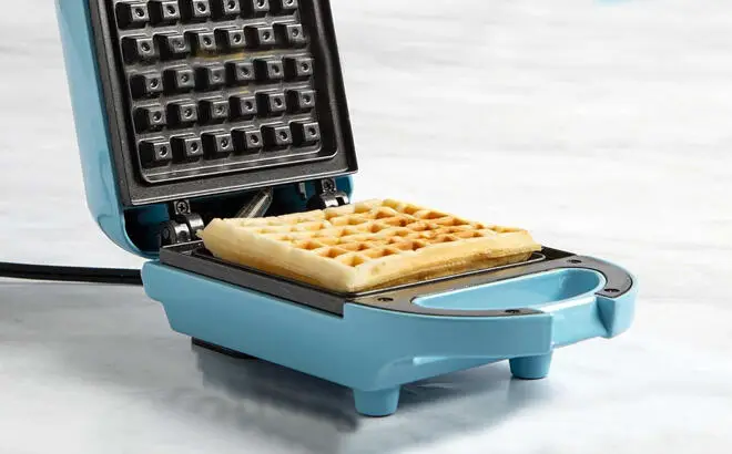 Tasty Mini Nonstick Waffle Maker in Blue