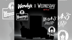 Teaser of a Wednesday inspired horror meal from Wendys