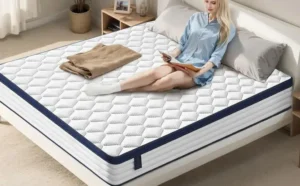 Uhomepro 12 Inch Memory Foam Queen Mattress on the Bed