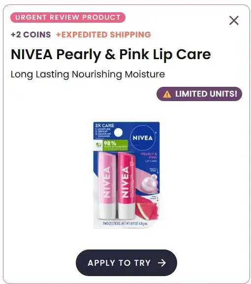 FREE Nivea Lip Balm + Sample Box from PINCHme – No Coins, No Shipping Fees!