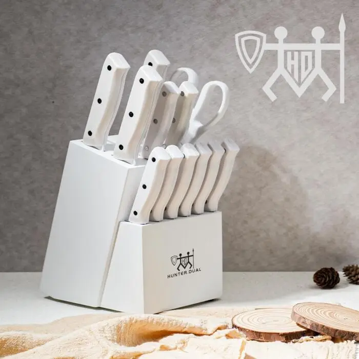 white knife set