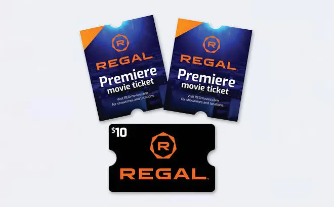 2 Regal Tickets and 10 eGift Card