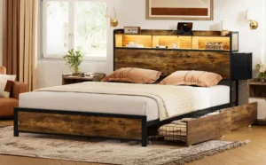 Antioch Bed Frame with 2 Underbed Drawers 2 Bedside Drawers
