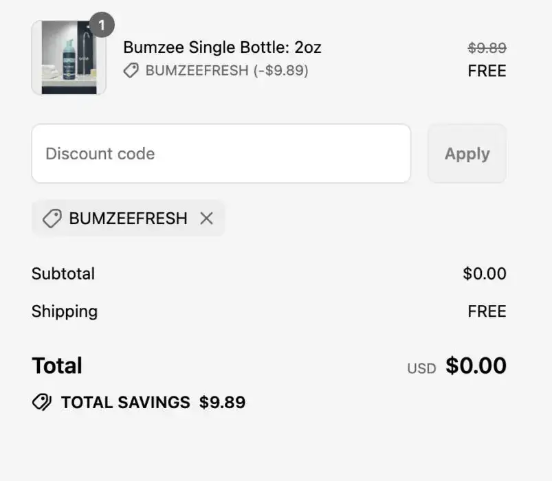FREE Bottle of Bumzee Toilet Paper Enhancer + FREE Shipping