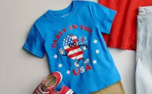 Jumping Beans Patriotic Graphic Tee in Blue Color