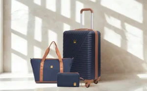 Landisun 3 Piece Carry on Luggage Set in blue