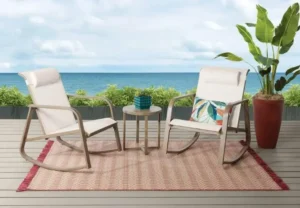 Mainstays Dashwood 3 Piece Steel Outdoor Rocker Chat Set