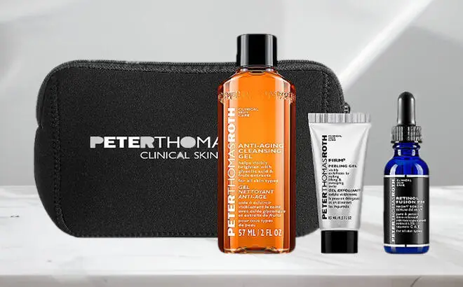 Peter Thomas Roth 3 Piece Skincare Set on a Table