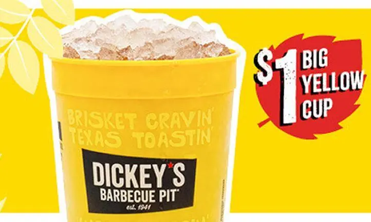 Dickeys Celebrates Fall with 1 Dollar Big Yellow Cups feature