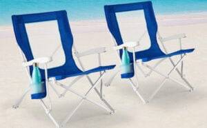 Mainstays Folding Hard Arm Beach Bag Chair with Carry Bag 2 Pack