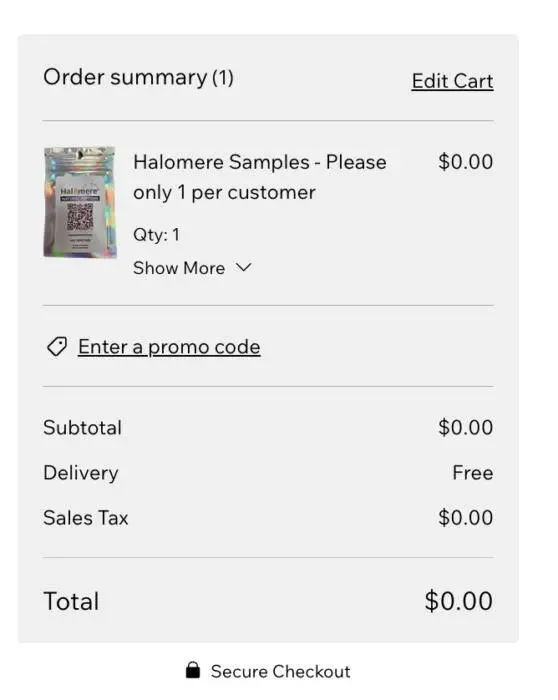 FREE Halomere Peptides Sample Pack + Free Shipping