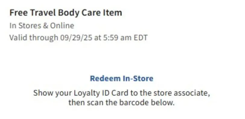 Free Bath & Body Works Travel Body Care Item (No Purchase Required)