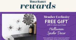 World Market Rewards Free Halloween Spider Decor with in store purchase