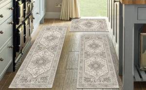 Yamaziot 3 Piece Boho Washable Kitchen Rugs Set